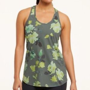 Athleta Green Floral Tank Top